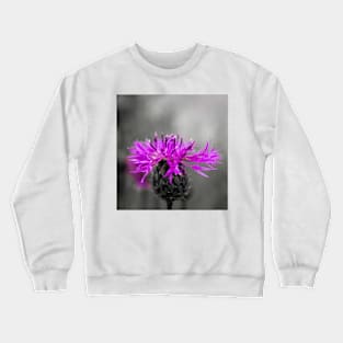 Purple flower over black and white Crewneck Sweatshirt